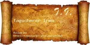 Tagscherer Irma névjegykártya